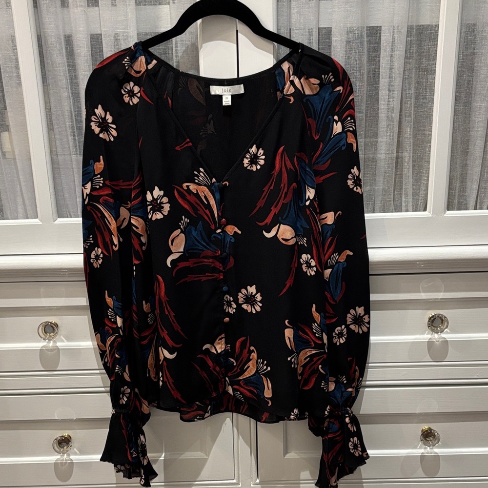 Joie Silk Multicolor Floral Blouse